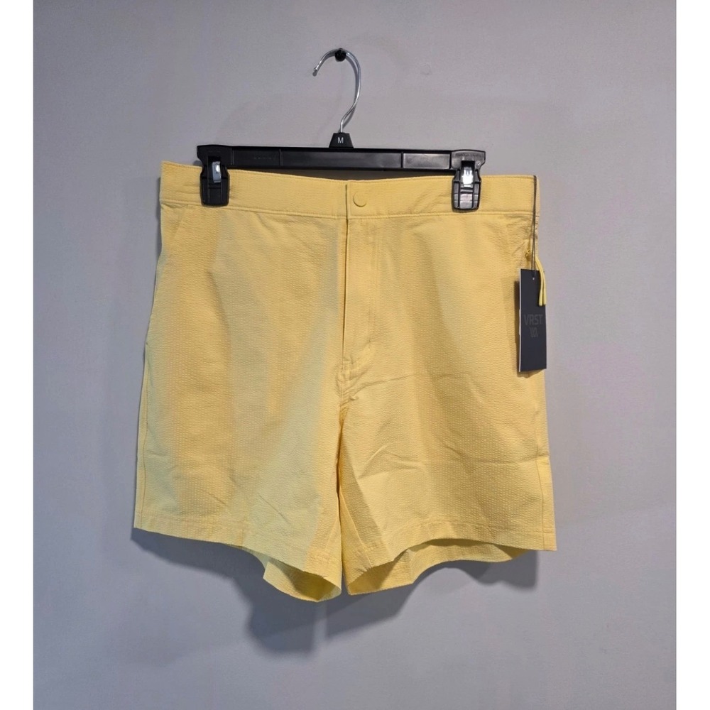 VRST Mens 6" Resort Short Seersucker Yellow VRST-S25-HT-RSS Size Small NWT